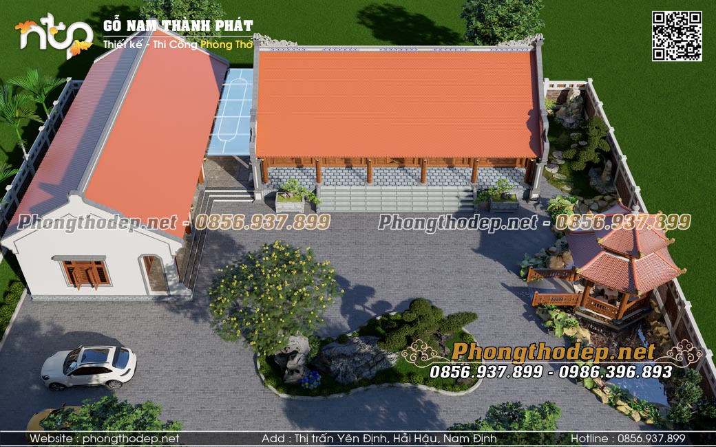 Mẫu nhà gỗ 5 gian sân vườn Bắc Bộ đẹp ngỡ ngàng